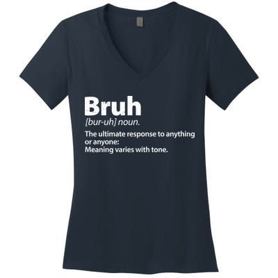Funny Bruh Definition Women's V-Neck T-Shirt