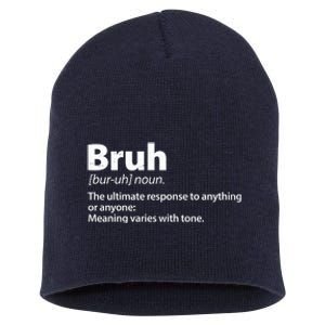 Funny Bruh Definition Short Acrylic Beanie