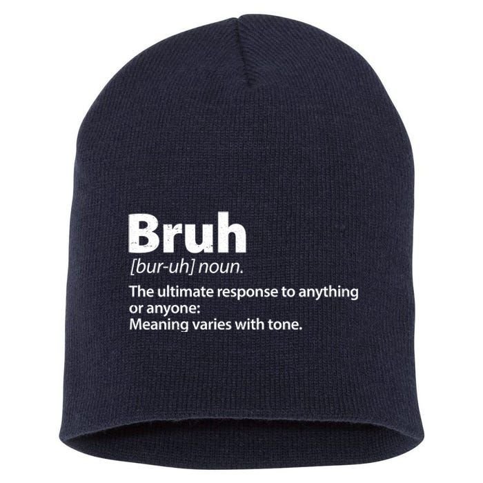 Funny Bruh Definition Short Acrylic Beanie