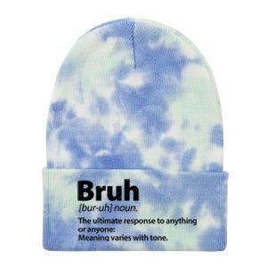 Funny Bruh Definition Tie Dye 12in Knit Beanie