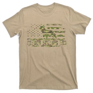 French Bulldog Dad Camouflage American Flag Patriotic Dog T-Shirt