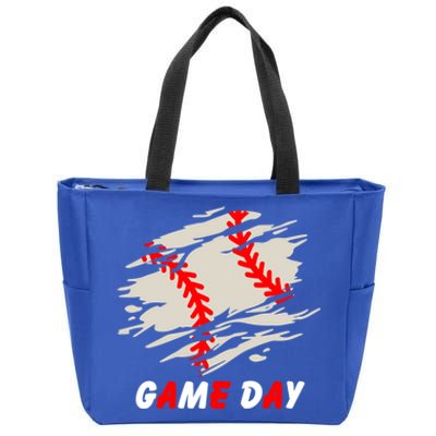 Funny Baseball Day Quote Cool Game Of The Day Gift Zip Tote Bag