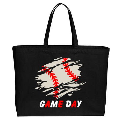 Funny Baseball Day Quote Cool Game Of The Day Gift Cotton Canvas Jumbo Tote