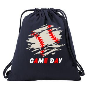 Funny Baseball Day Quote Cool Game Of The Day Gift Drawstring Bag