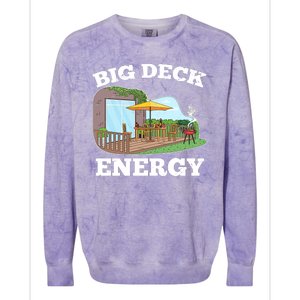 Funny Big Deck Energy Summer Vacation Colorblast Crewneck Sweatshirt