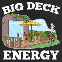 Funny Big Deck Energy Summer Vacation 7 Panel Mesh Trucker Snapback Hat