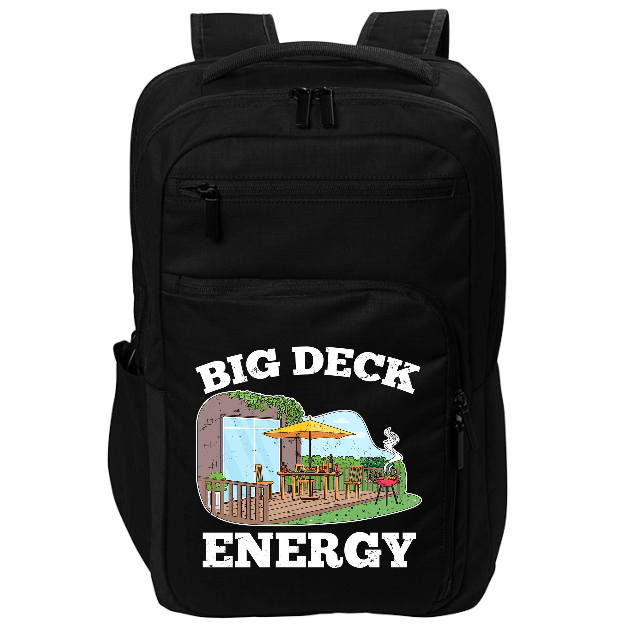 Funny Big Deck Energy Summer Vacation Impact Tech Backpack