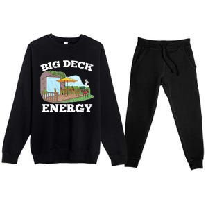 Funny Big Deck Energy Summer Vacation Premium Crewneck Sweatsuit Set