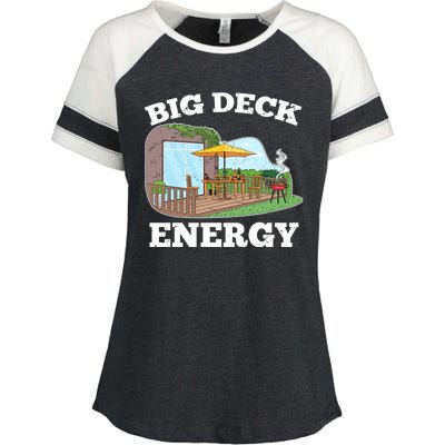 Funny Big Deck Energy Summer Vacation Enza Ladies Jersey Colorblock Tee