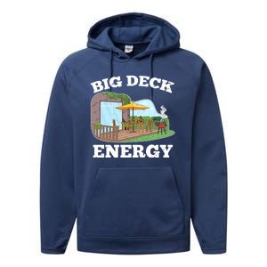 Funny Big Deck Energy Summer Vacation Performance Fleece Hoodie