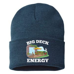 Funny Big Deck Energy Summer Vacation Sustainable Knit Beanie