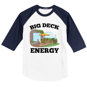 Funny Big Deck Energy Summer Vacation Baseball Sleeve Shirt