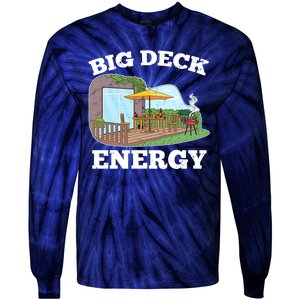 Funny Big Deck Energy Summer Vacation Tie-Dye Long Sleeve Shirt