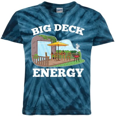 Funny Big Deck Energy Summer Vacation Kids Tie-Dye T-Shirt