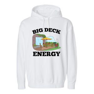 Funny Big Deck Energy Summer Vacation Garment-Dyed Fleece Hoodie