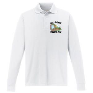 Funny Big Deck Energy Summer Vacation Performance Long Sleeve Polo