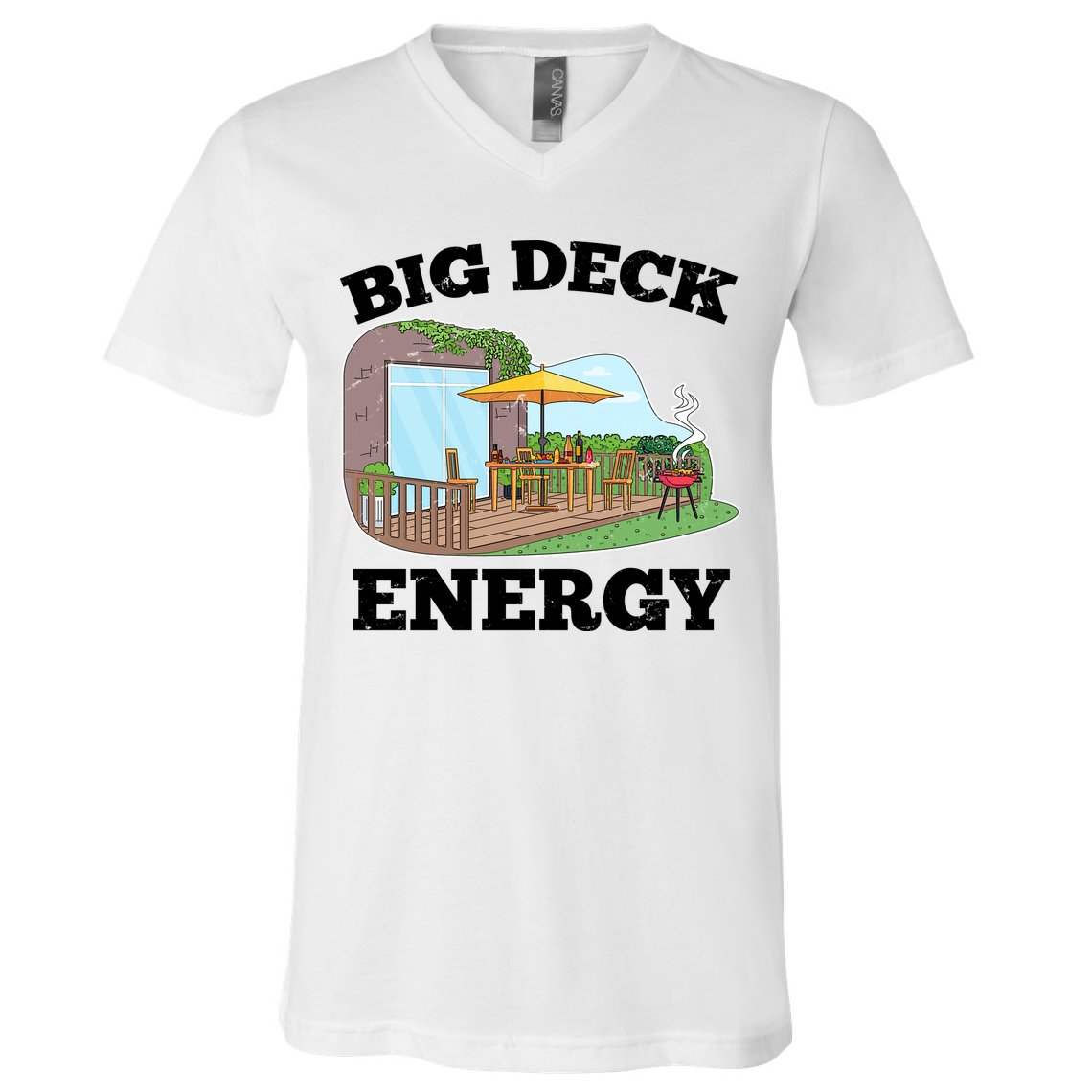 Funny Big Deck Energy Summer Vacation V-Neck T-Shirt