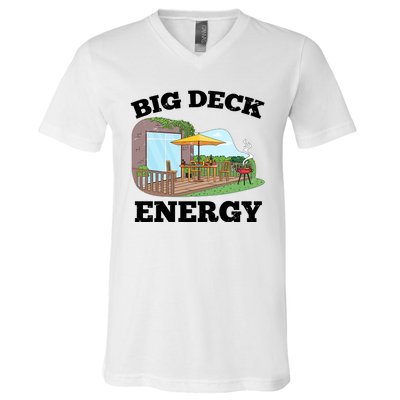 Funny Big Deck Energy Summer Vacation V-Neck T-Shirt