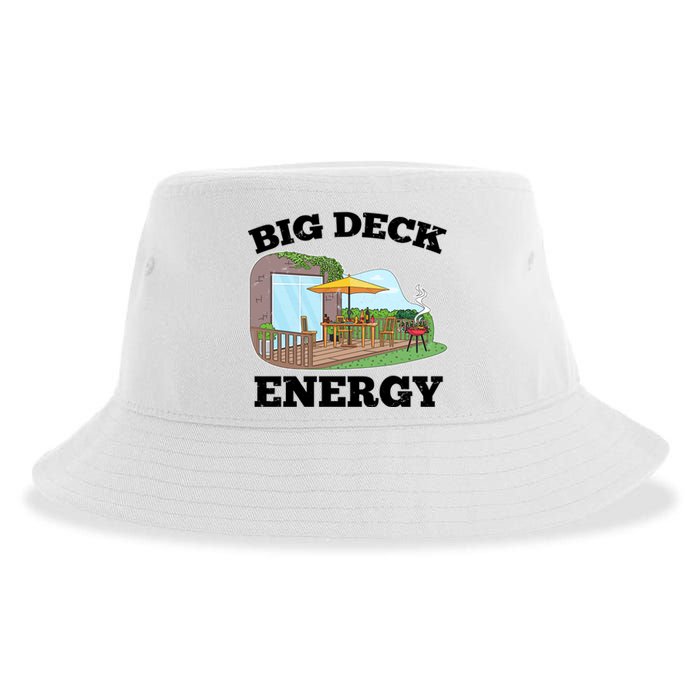 Funny Big Deck Energy Summer Vacation Sustainable Bucket Hat