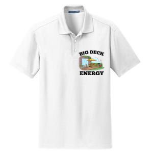 Funny Big Deck Energy Summer Vacation Dry Zone Grid Polo