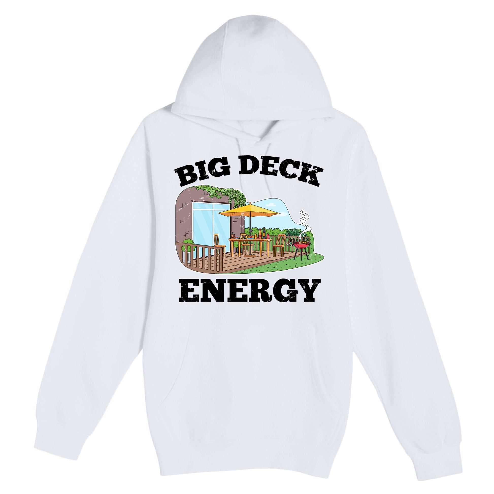 Funny Big Deck Energy Summer Vacation Premium Pullover Hoodie