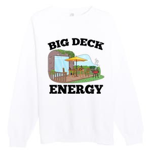 Funny Big Deck Energy Summer Vacation Premium Crewneck Sweatshirt