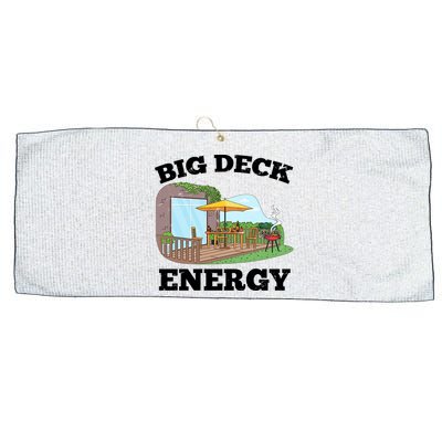 Funny Big Deck Energy Summer Vacation Large Microfiber Waffle Golf Towel