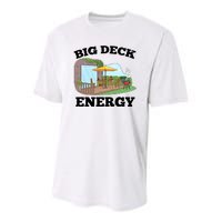 Funny Big Deck Energy Summer Vacation Youth Performance Sprint T-Shirt