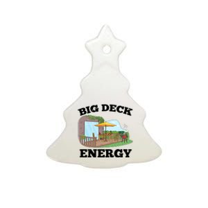 Funny Big Deck Energy Summer Vacation Ceramic Tree Ornament