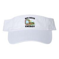 Funny Big Deck Energy Summer Vacation Valucap Bio-Washed Visor