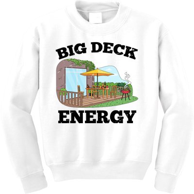 Funny Big Deck Energy Summer Vacation Kids Sweatshirt