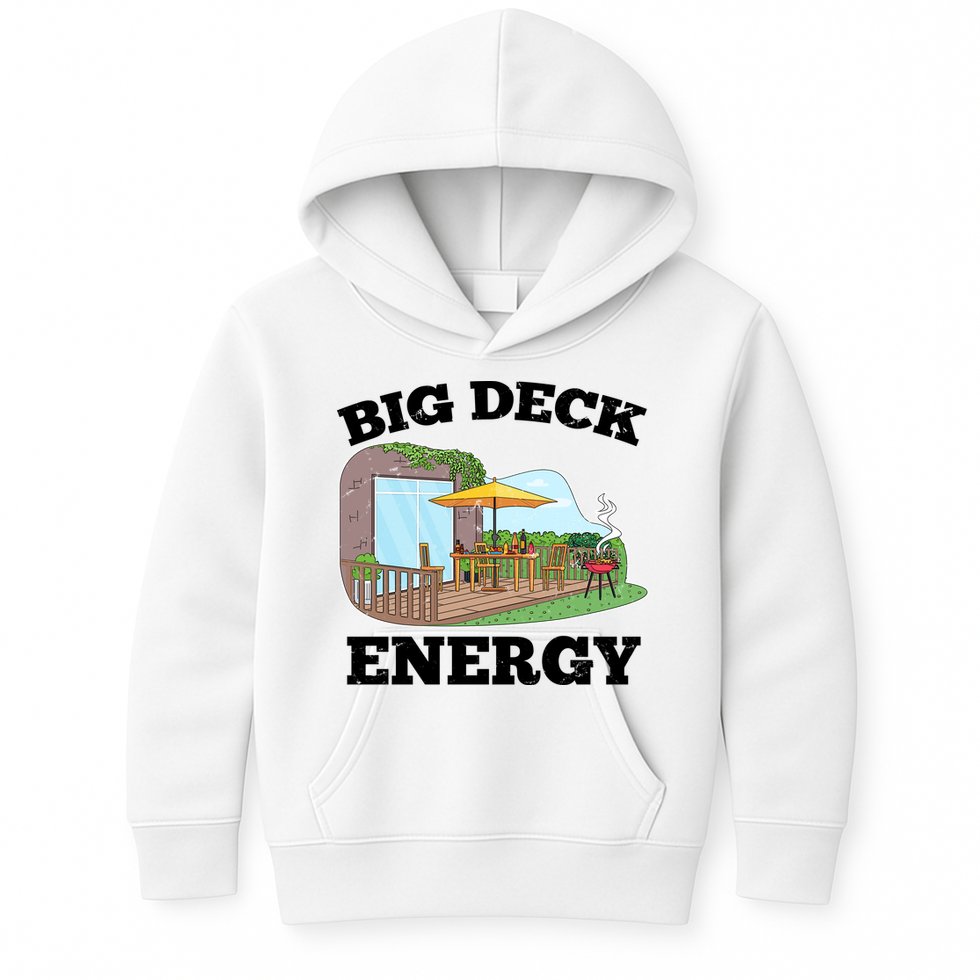 Funny Big Deck Energy Summer Vacation Kids Hoodie