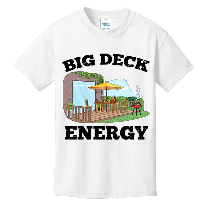 Funny Big Deck Energy Summer Vacation Kids T-Shirt