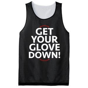 Funny Baseball Dad Coach Training Saying Get Your Glove Down Mesh Reversible Basketball Jersey Tank