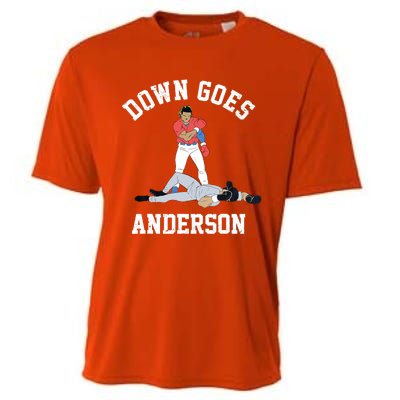 FUNNY BASEBALL DOWN GOES ANDERSON Cooling Performance Crew T-Shirt