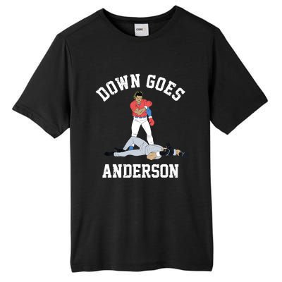 FUNNY BASEBALL DOWN GOES ANDERSON Tall Fusion ChromaSoft Performance T-Shirt