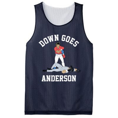 FUNNY BASEBALL DOWN GOES ANDERSON Mesh Reversible Basketball Jersey Tank