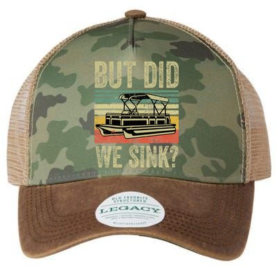 Funny But Did We Sink Pontoon Boat Captain Legacy Tie Dye Trucker Hat