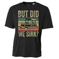 Funny But Did We Sink Pontoon Boat Captain Cooling Performance Crew T-Shirt