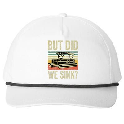 Funny But Did We Sink Pontoon Boat Captain Snapback Five-Panel Rope Hat