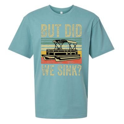 Funny But Did We Sink Pontoon Boat Captain Sueded Cloud Jersey T-Shirt