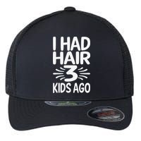Funny Bald Dad Father Of Three Triplets Husband Fathers Day Flexfit Unipanel Trucker Cap
