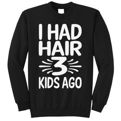Funny Bald Dad Father Of Three Triplets Husband Fathers Day Sweatshirt