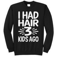 Funny Bald Dad Father Of Three Triplets Husband Fathers Day Sweatshirt