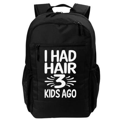 Funny Bald Dad Father Of Three Triplets Husband Fathers Day Backpack