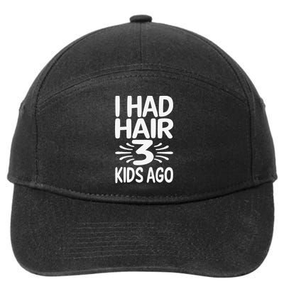 Funny Bald Dad Father Of Three Triplets Husband Fathers Day 7-Panel Snapback Hat