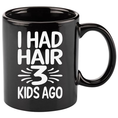 Funny Bald Dad Father Of Three Triplets Husband Fathers Day 11oz C Handle Ceramic Mug