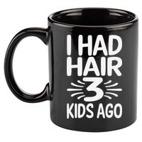Funny Bald Dad Father Of Three Triplets Husband Fathers Day 11oz C Handle Ceramic Mug