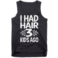 Funny Bald Dad Father Of Three Triplets Husband Fathers Day Tank Top
