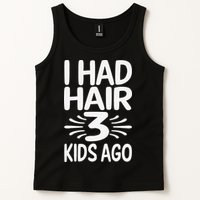 Funny Bald Dad Father Of Three Triplets Husband Fathers Day Tank Top